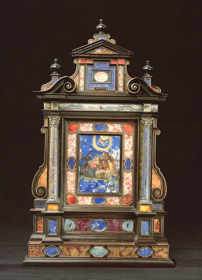 Bärbar altartavla, med födelsekyrkan, florentinsk (pietra dura) av Florentine School