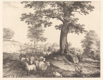 Herde och flock under ett gammalt träd av Florian Grospietsch