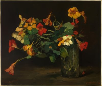 Stilleben med blommor med nasturtiums av Floris Arntzenius