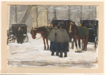 Vagnar och kuskar i snön av Floris Arntzenius