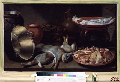 Stilleben med harar. Målning av Floris van Schooten (cirka 1590-efter 1655). Olja på duk av Floris Gerritsz van Schooten