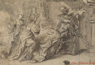 Philomela, Procne och den thrakiske kungen Tereus av Follower of Abraham van Diepenbeeck