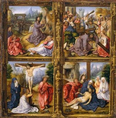 Fyra scener ur passionen. av Follower of Bernard van Orley