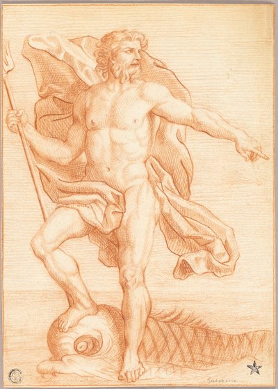 Neptunus av Follower of Charles Le Brun