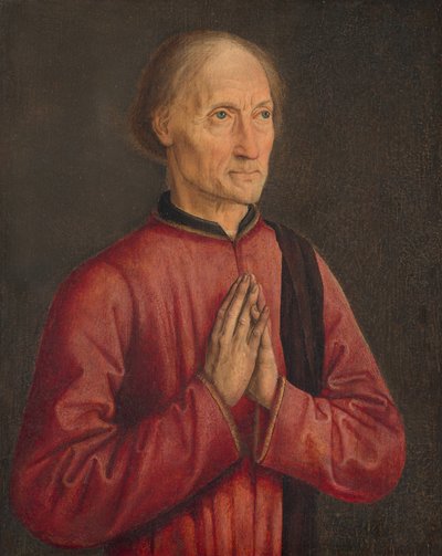 Porträtt av en donator av Follower of Dirck Bouts