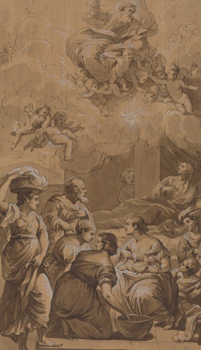 Jungfruns födelse av Follower of Francesco Fontebasso