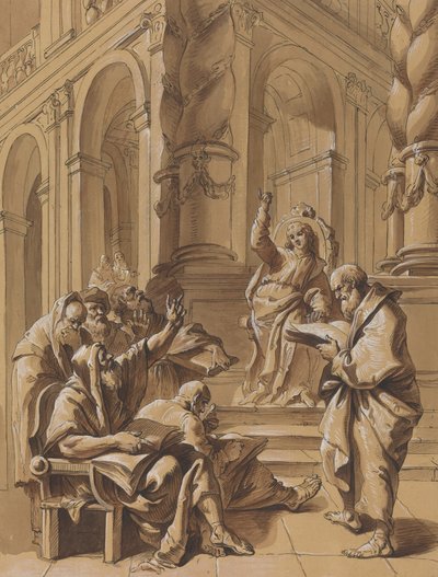 Kristus bland läkarna av Follower of Francesco Fontebasso