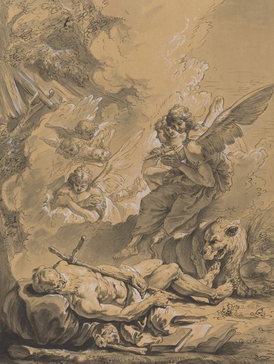 Saint Hieronymus död av Follower of Francesco Fontebasso