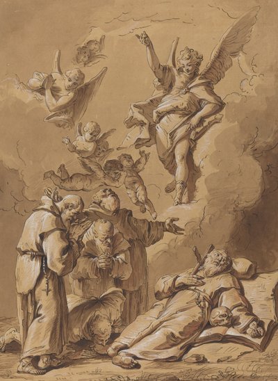 En helig broders död av Follower of Francesco Fontebasso