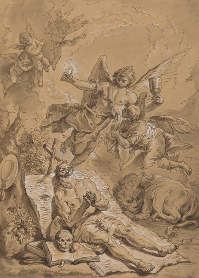Sista nattvarden av Saint Hieronymus av Follower of Francesco Fontebasso