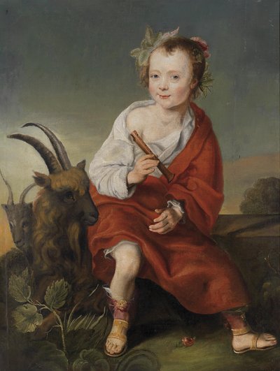 Barn med flöjt och getter av Follower of Jacob Gerritsz. Cuyp