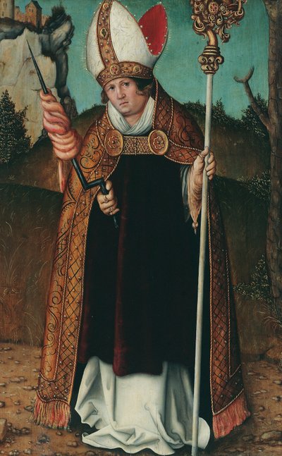 tyska:  Hl. Erasmus Sankt Erasmus av Follower of Lucas Cranach the Elder