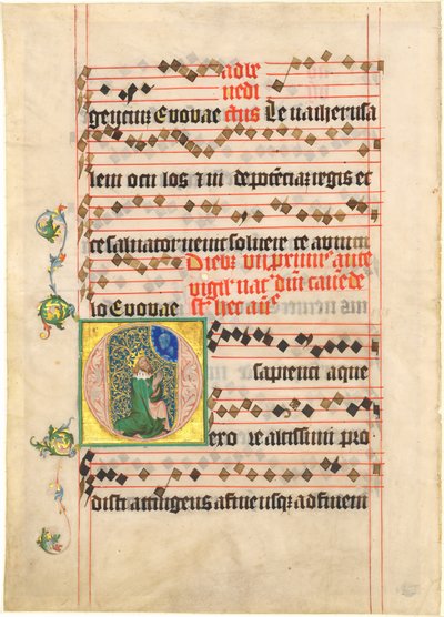 David i bön av Follower of Master of the Golden Bull