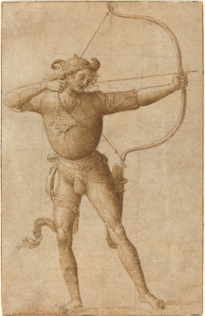 Archer ritar en båge av Follower of Pietro Perugino