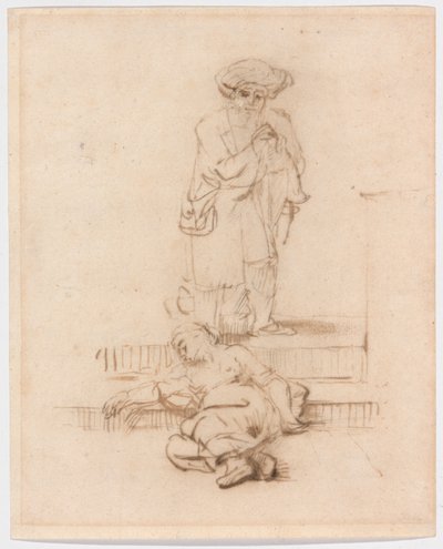 Kopia efter leviten och den kränkta kvinnan av Follower of Rembrandt van Rijn