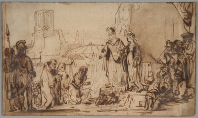 Scipio återlämnar den spanska bruden till sin familj av Follower of Rembrandt van Rijn