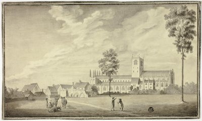 Gamla klosterkyrkan av Follower of Samuel Hieronymus Grimm