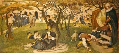 Chethams livsdröm (färgade kritor på papper) av Ford Madox Brown