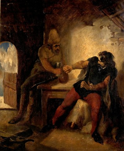 Manfred i Chamois Hunters Hut, ca 1850 av Ford Madox Brown