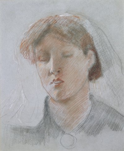 Konstnärens fru Emma på sin bröllopsdag av Ford Madox Brown