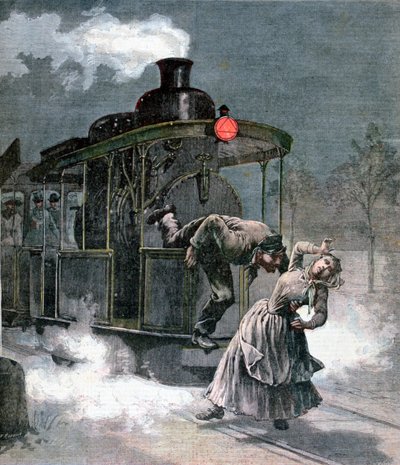 Olycka på järnvägslinjen Marly-le-Roi, Frankrike, 1891 av Fortuné Méaulle