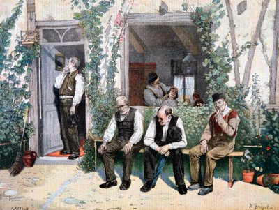 Hos frisörerna, 1895 av Fortuné Méaulle