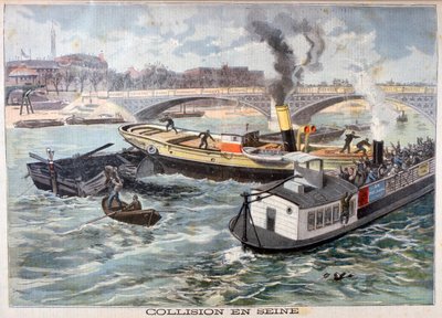 Kollision på Seine, Paris, 1897 av Fortuné Méaulle