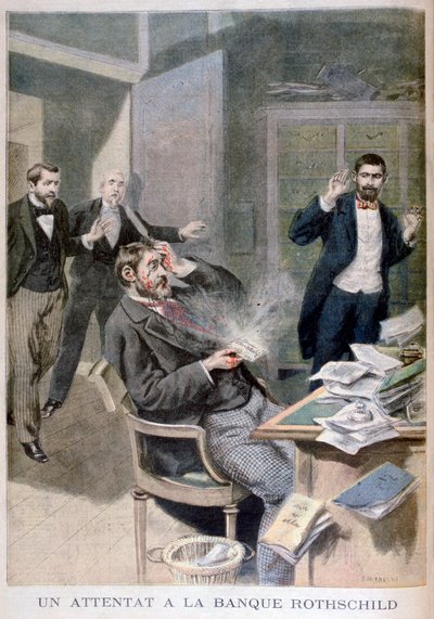 Explosion av en brevbomb skickad till Baron Alphonse de Rothschild, 1895 av Fortuné Méaulle