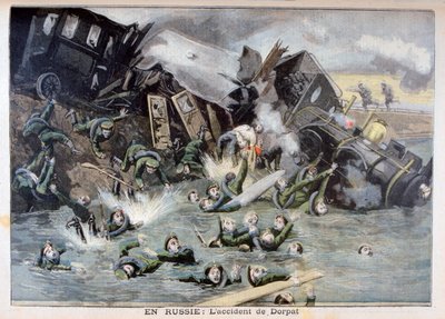 Militär tågolycka i Dorpat, Ryssland, 1897 av Fortuné Méaulle