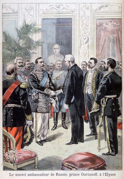 Prins Ourousoff, Rysslands ambassadör möte Félix Faure, 1898 av Fortuné Méaulle