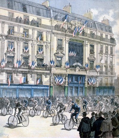 Start av cykelloppet Paris-Brest-Paris, 1891 av Fortuné Méaulle
