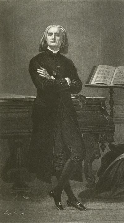 Franz Liszt (gravyr) av Fortune Joseph Seraphin Layraud