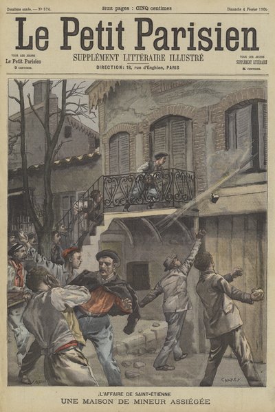 Ett gruvarbetarhus under belägring i St Etienne, Frankrike av Fortune Louis Meaulle