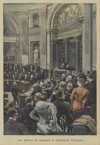 En mottagningssession på Academie Francaise, Paris av Fortune Louis Meaulle