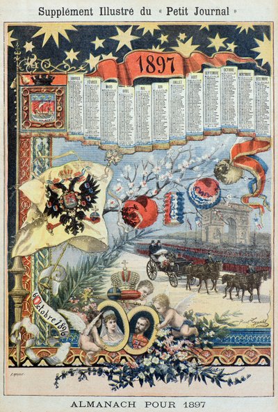Almanacka för år 1897 (Gravyr) av Fortune Louis Meaulle