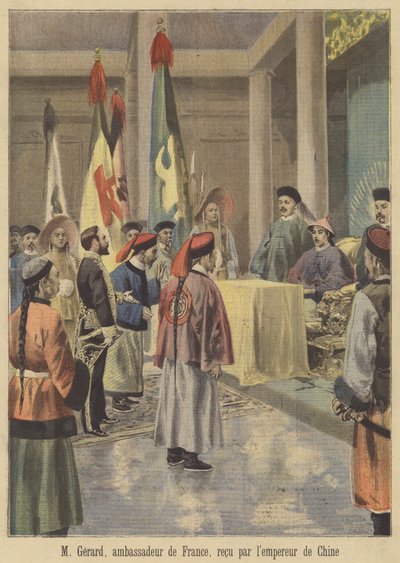 Auguste Gerard, den franska ambassadören i Kina, mottogs av kejsaren av Fortune Louis Meaulle