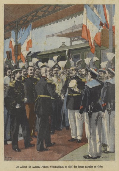 Farväl av amiral Edouard Pottier, befälhavare för franska sjöstyrkor i Kina av Fortune Louis Meaulle
