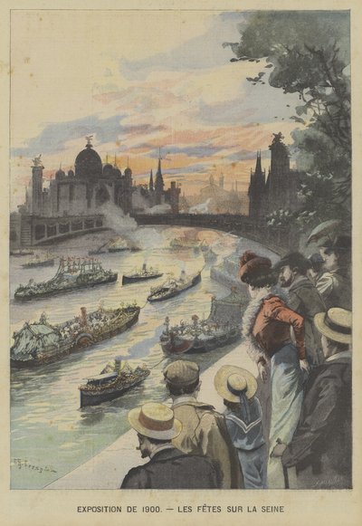 Flytande karneval på floden Seine under Exposition Universelle 1900 i Paris av Fortune Louis Meaulle
