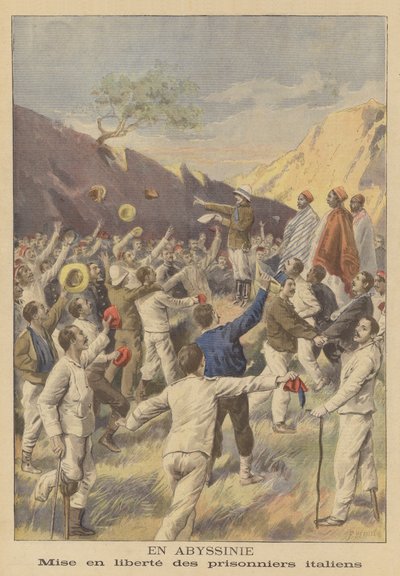 Frisläppande av italienska fångar i Etiopien av Fortune Louis Meaulle