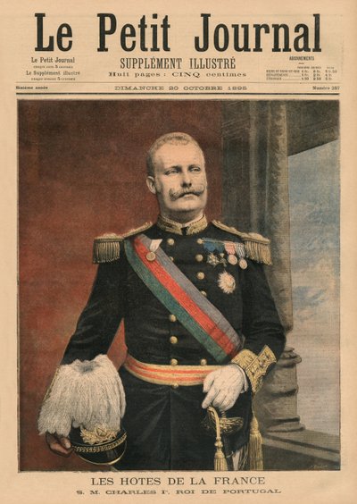 Franska värdar, Hans Majestät Carlos I, kung av Portugal, framsidans illustration från 