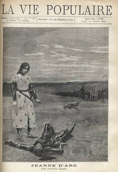 Framför truppen av beväpnade riddare, Jeanne d
