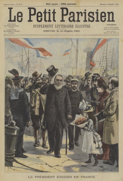 Paul Kruger, tidigare president i Transvaal, anländer till Frankrike av Fortune Louis Meaulle