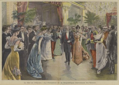 Frankrikes president Loubet vid en bal på Elysee-palatset, Paris av Fortune Louis Meaulle