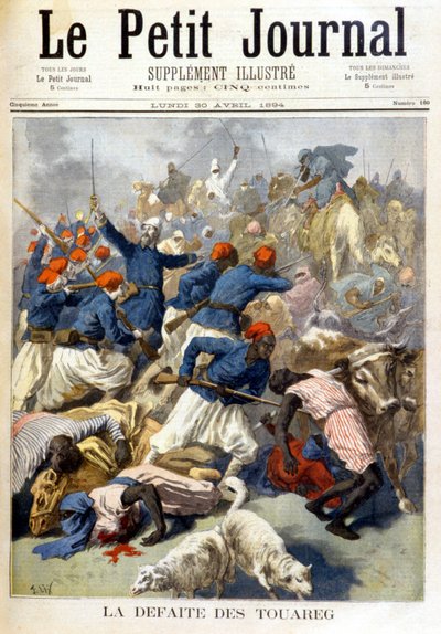 Tuaregernas nederlag - i "" Le Petite Journal"" av 1894-04-30 av Fortune Louis Meaulle