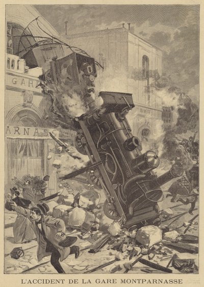 Tågkrasch vid Gare Montparnasse av Fortune Louis Meaulle