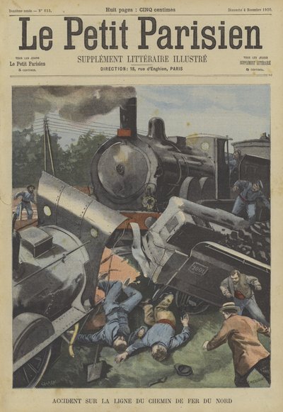 Tågkrasch på Chemin du Fer du Nord, Frankrike av Fortune Louis Meaulle