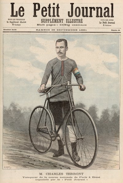 Charles Terront (1857-1932) från "Le Petit Journal", 26 september 1891 av Fortune Louis Meaulle and Henri Meyer