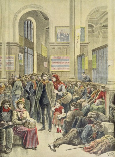 Italienska emigranter vid Gare Saint-Lazare, från 