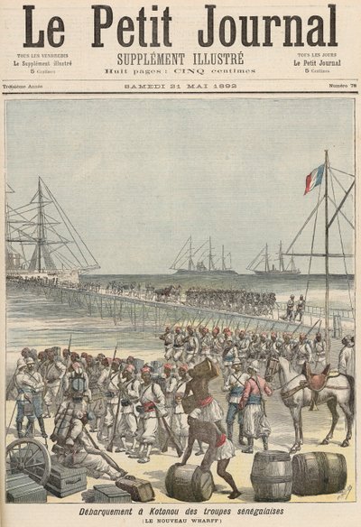 Landstigning av de senegalesiska trupperna vid New Wharf i Cotonou, från 