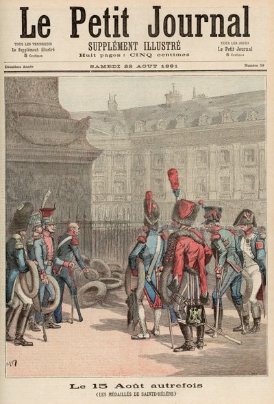 Den 15 augusti i gamla tider: Helena-medaljerna, från "Le Petit Journal", 22 augusti 1891. av Fortune Louis Meaulle and Henri Meyer
